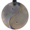 Patterned Silver Round Yin Yang Pendant