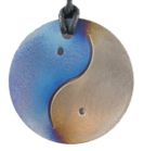 Silver Blue Round Yin Yang Pendant
