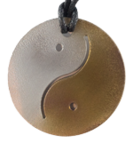 Silver Gold Round Yin Yang Pendant