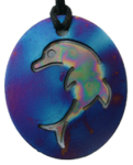 Blue Patterned Teen Single Dolphin Pendants